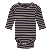 BIRKHOLM Stribet Rib Body Kashmir Brun & Navy Blå